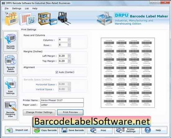 Screenshot of Industrial Barcode Maker