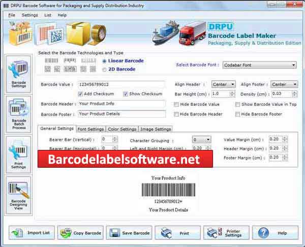 Screenshot of Packaging Barcode Maker
