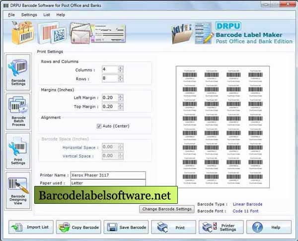 Screenshot of Postal Barcode Maker 7.3.0.1