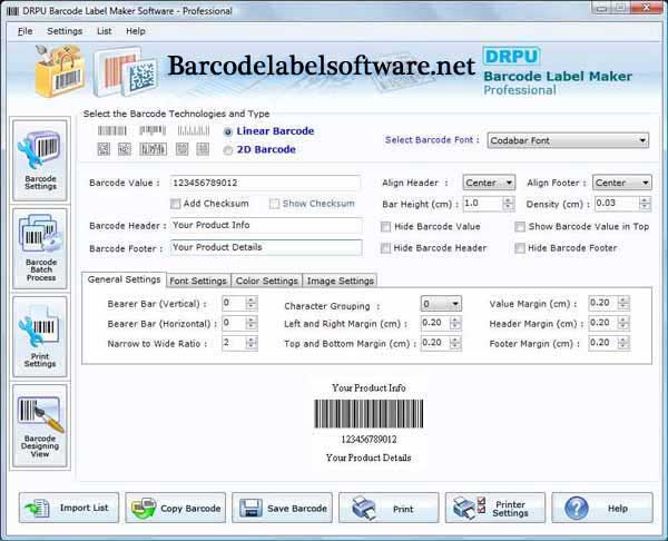 Screenshot of Download Barcode Label Software