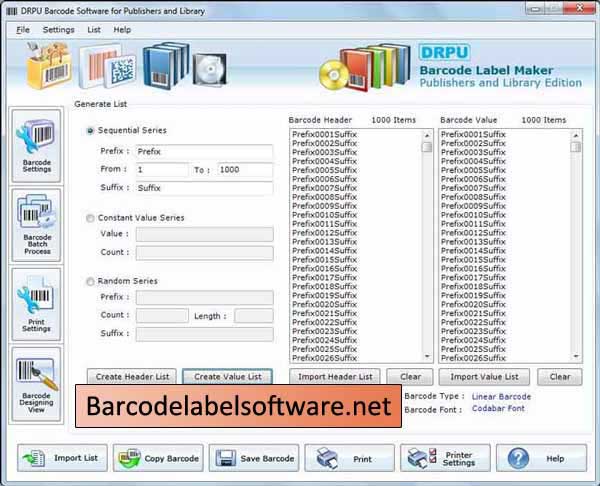 Screenshot of Publisher Barcode Maker