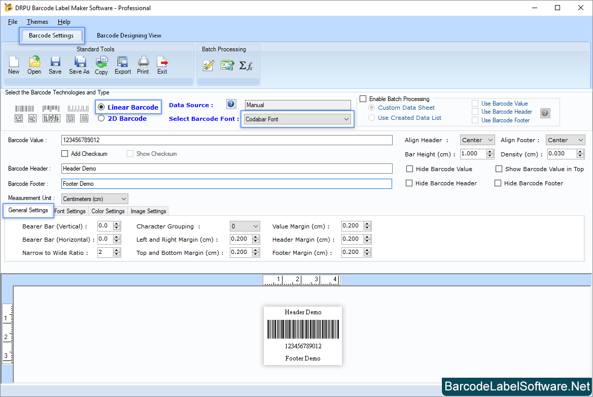 Barcode Label Software – Professional
