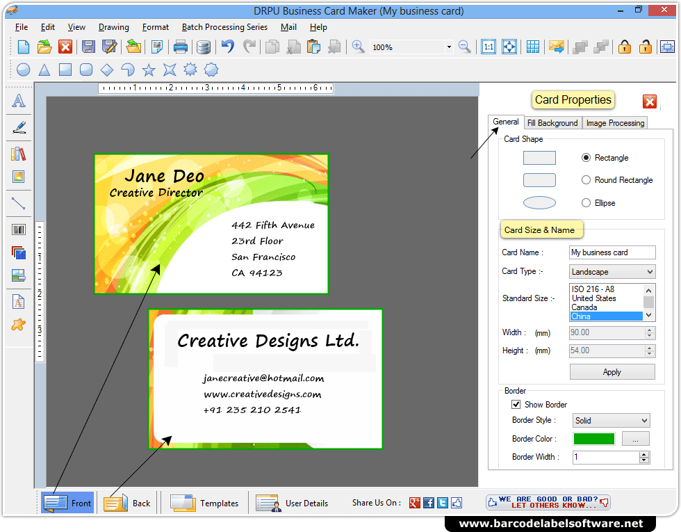 Business Card Making Program