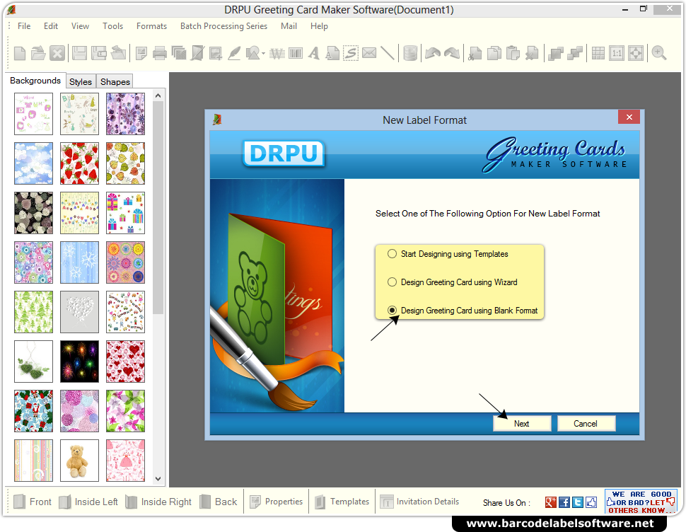 screenshots of greeting cards maker software to know how