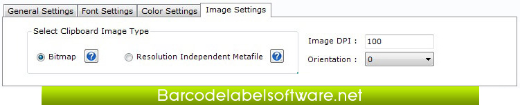 Image settings Image settings