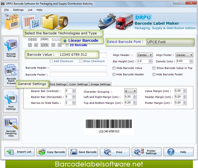 UPCE barcode generator