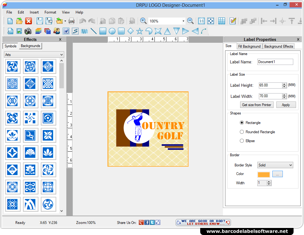 Logo Designer Software screenshots for how to create logo for your business