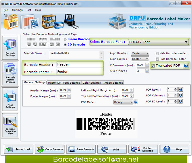 Industrial Manufacturing Barcode Label