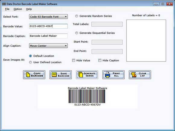 Barcode Label Generator