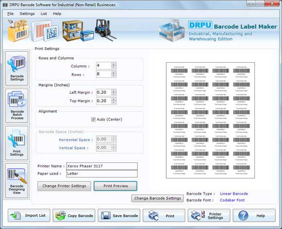 Screenshot of Warehousing Barcode Download