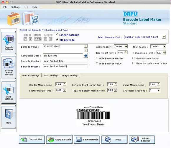 Screenshot of Barcode Generator For Mac 7.3.0.1