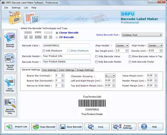 Barcode Software 7.3.0.1 screenshot