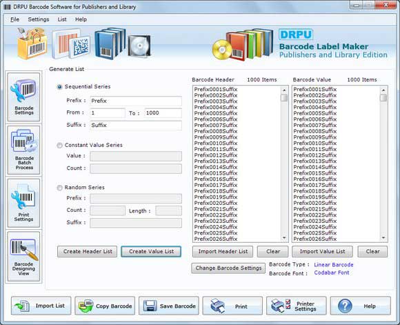 Screenshot of Barcode Generator for Publishers 7.3.0.1