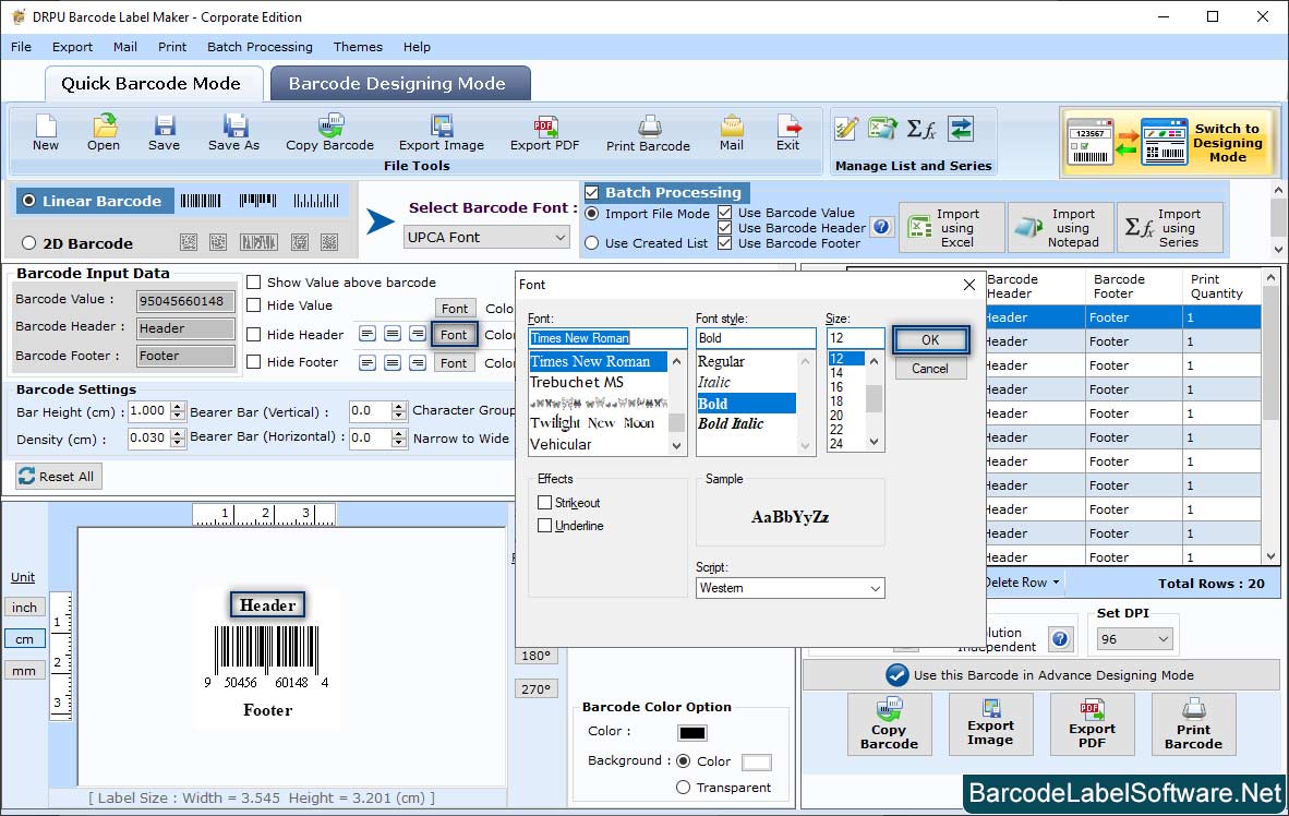 Barcode Label Software – Corporate Edition