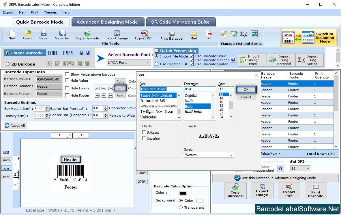 Barcode Label Software – Corporate Edition