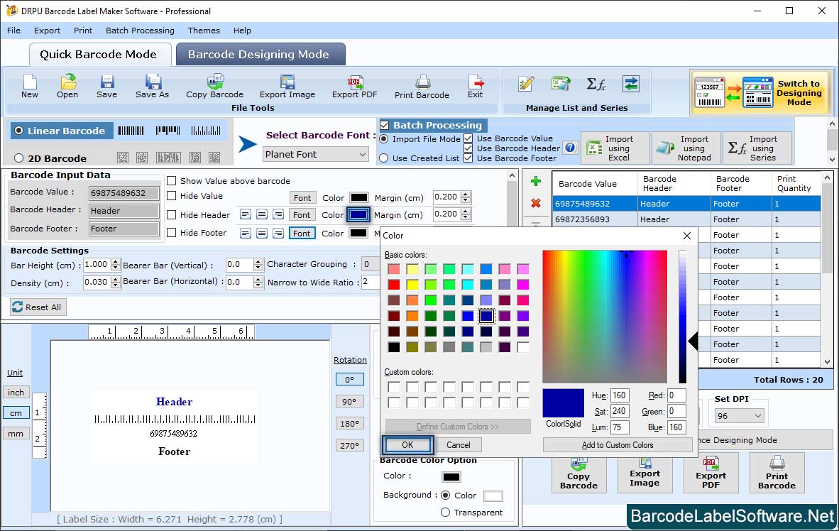 Barcode Label Software – Professional