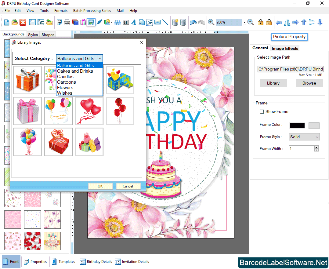 Birthday Card Maker Software Picture Property