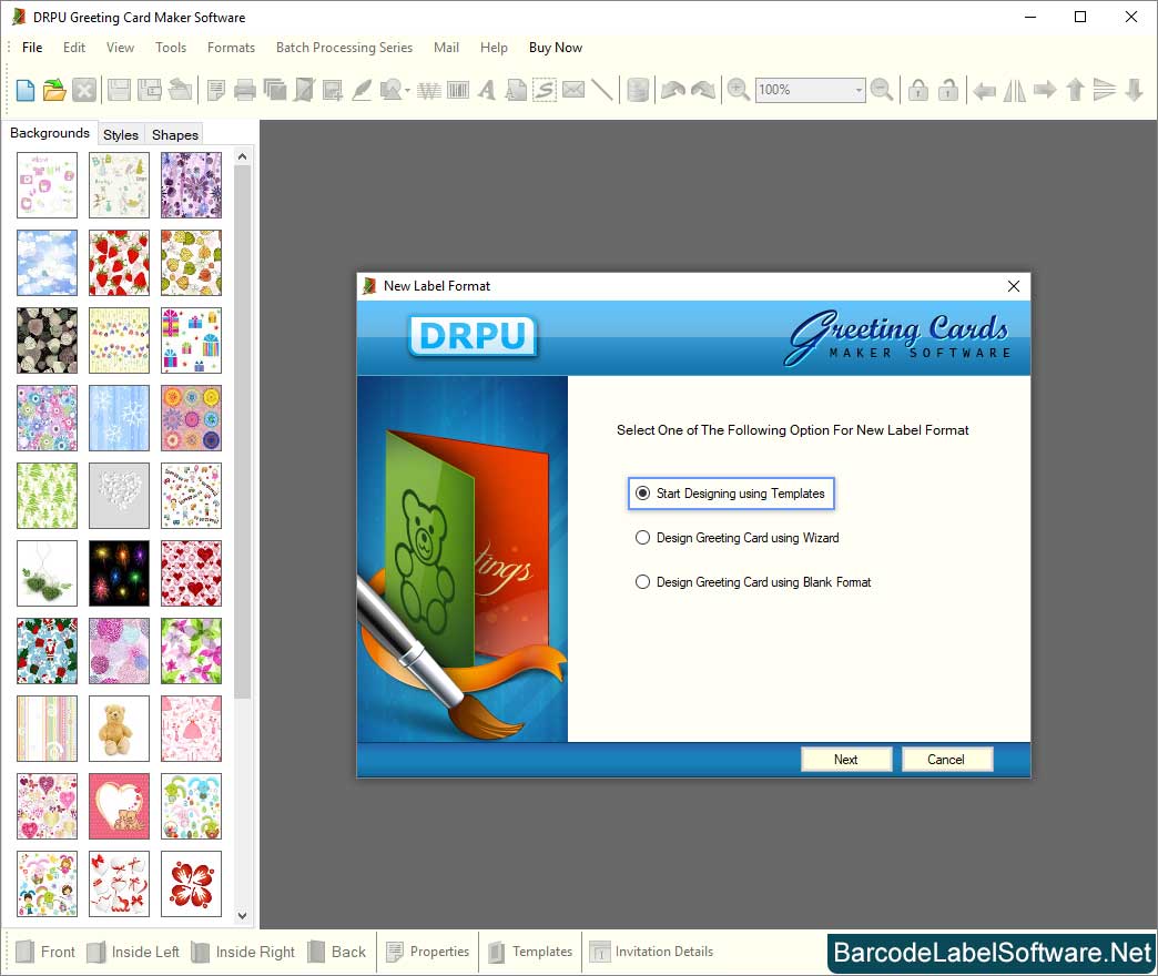 Greeting Card Maker Software Start Designing using Templates