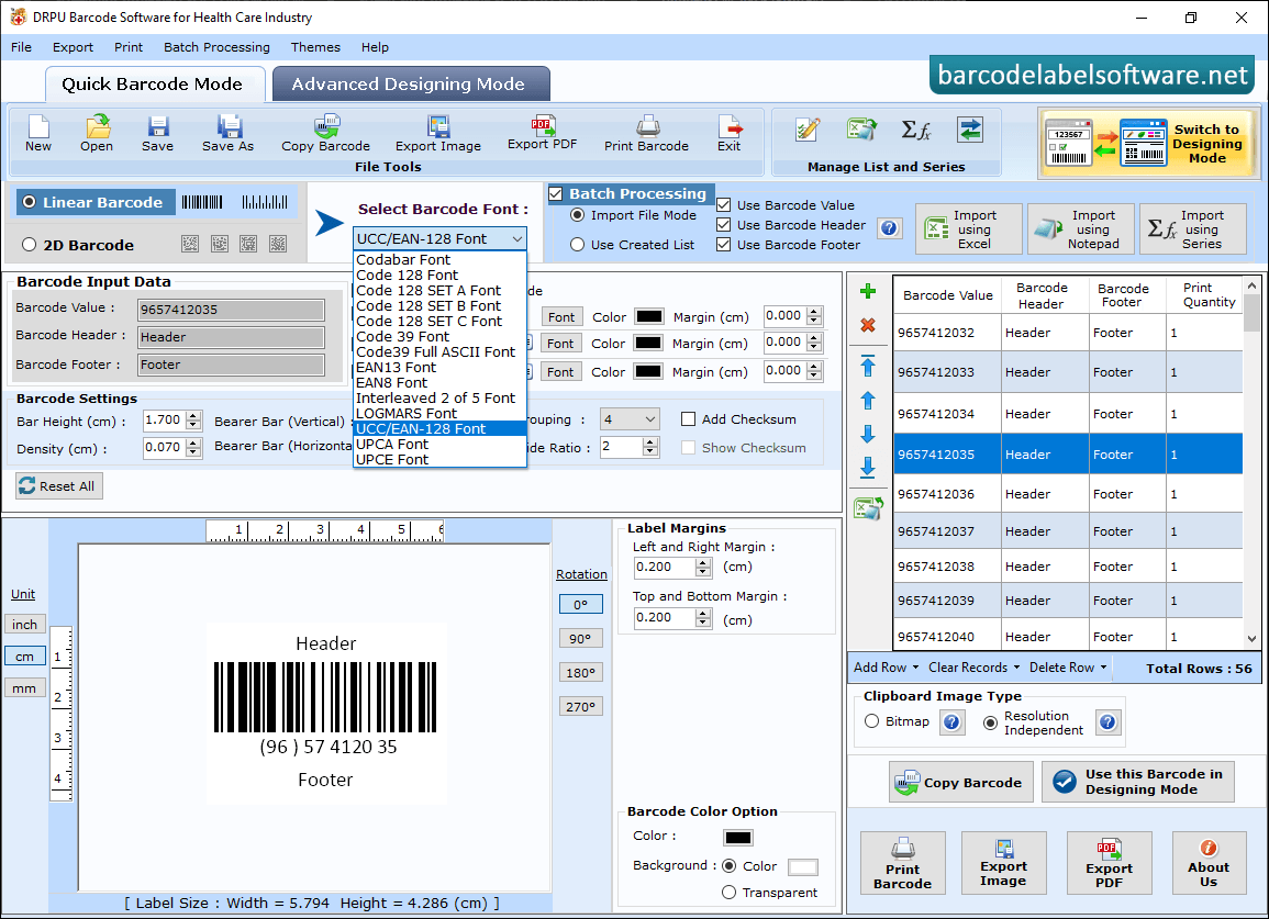 Barcode Software for Healthcare Industry
