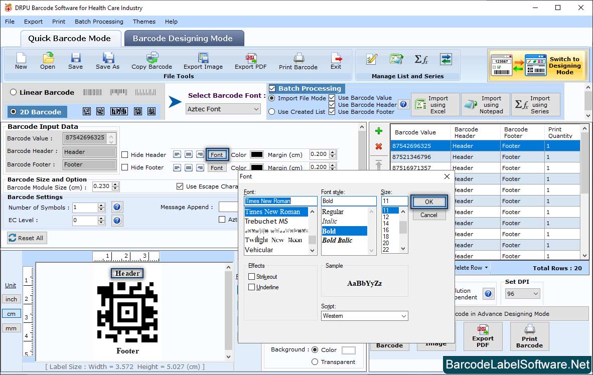 Barcode Software for Healthcare Industry