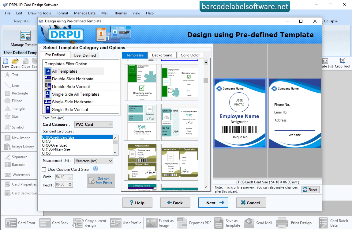 ID Card Maker Software Start With Template