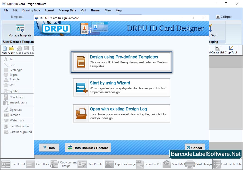 ID Card Maker Software Start With Template