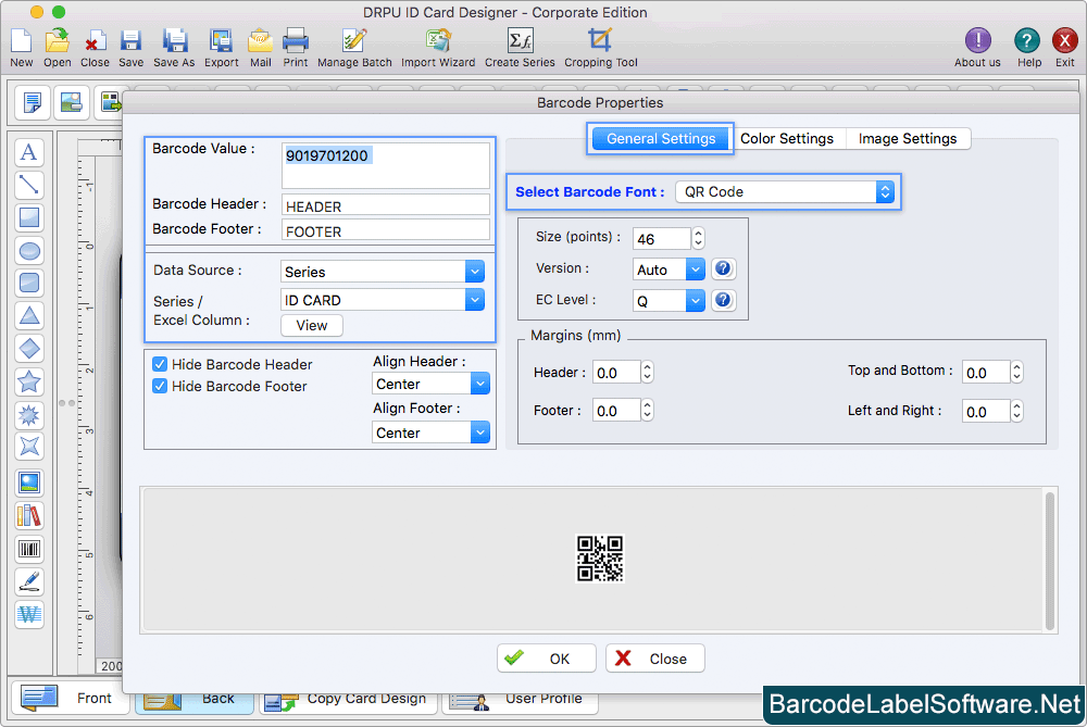 Set Barcode Properties