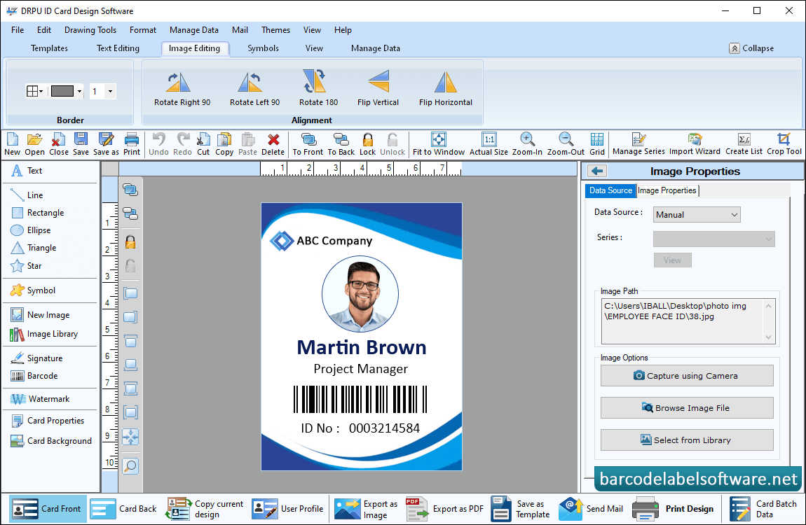 ID Card Maker Software Set Picture Properties