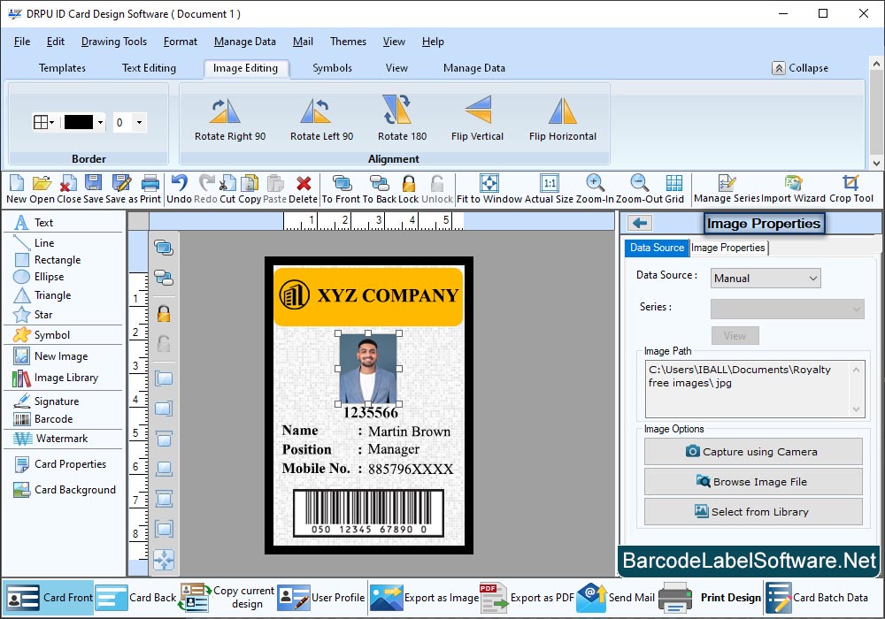 ID Card Maker Software Set Picture Properties