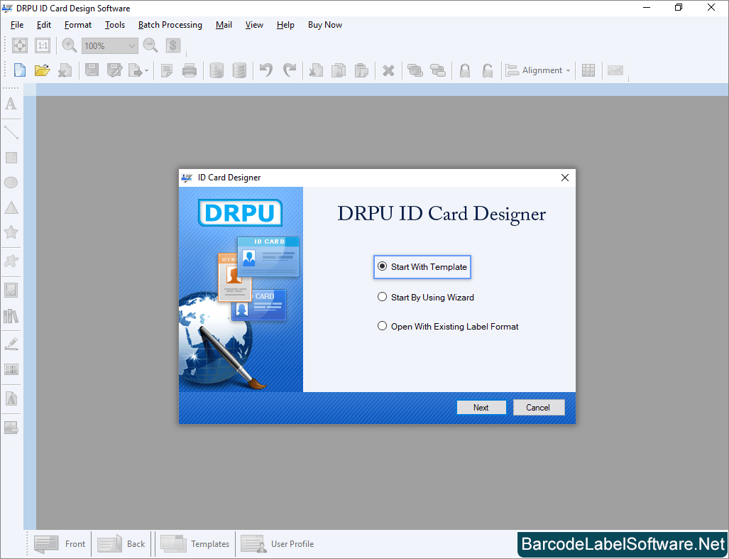 ID Card Maker Software Start With Template