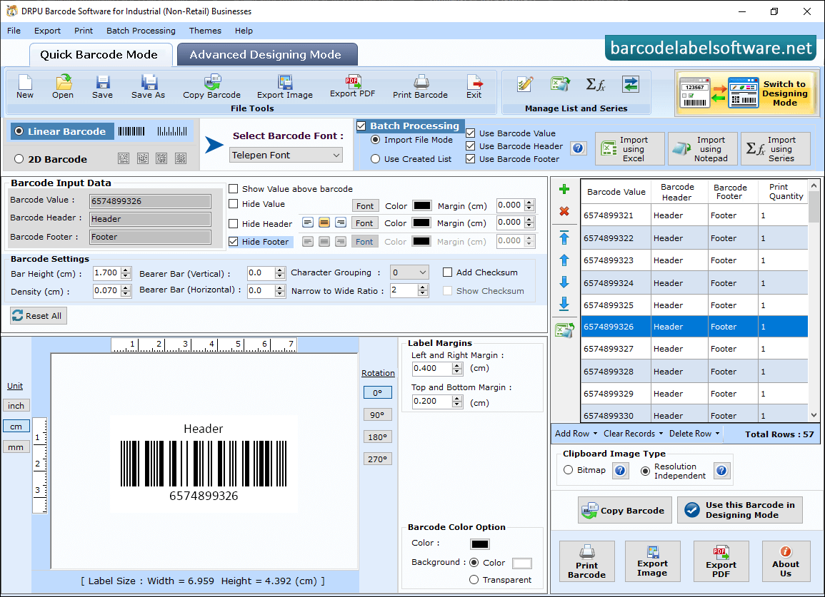 Barcode Software for Industrial Business Font Settings