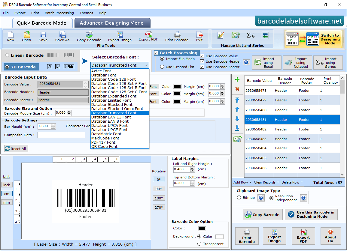 Barcode Software for Inventory Control