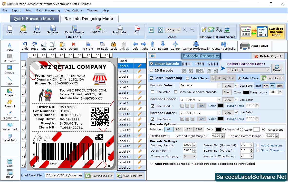 Barcode Software for Inventory Control Set Barcode Settings