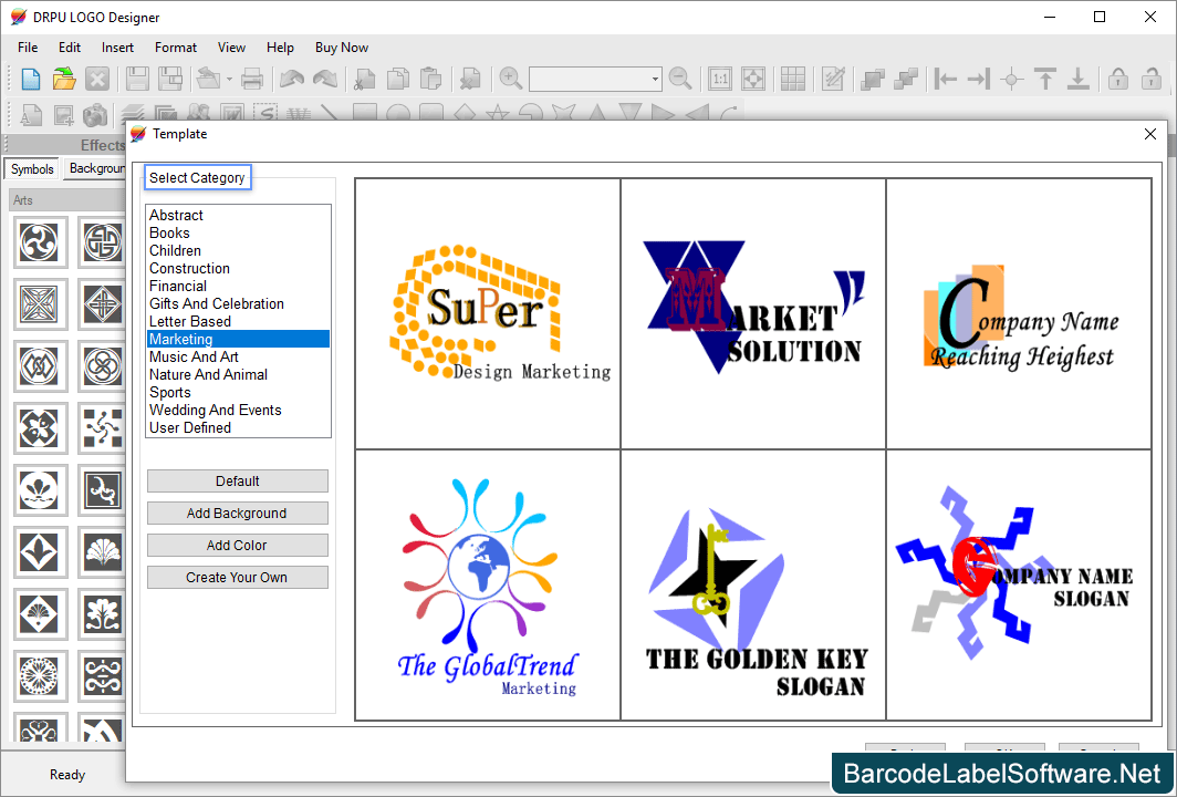 Logo Designer Software Select Template Category