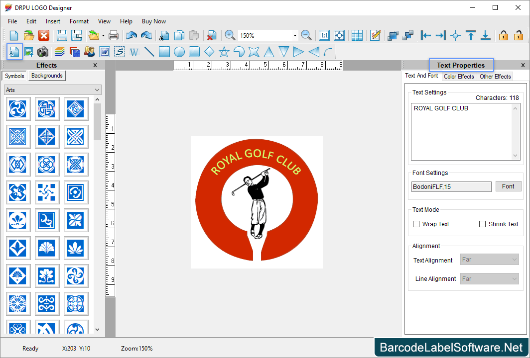 Logo Designer Software Text Properties