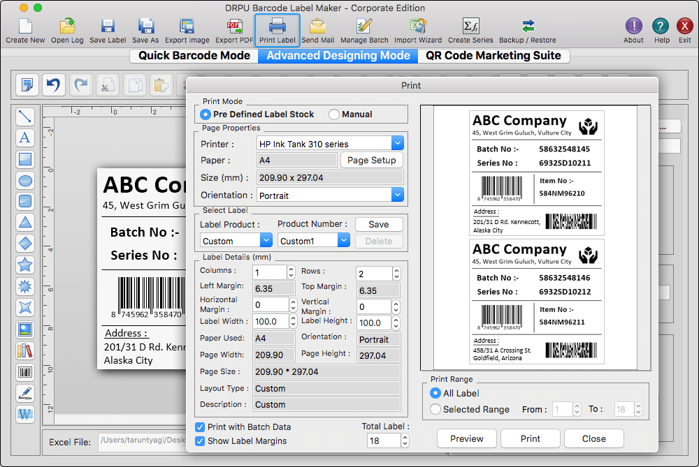 Mac Barcode Label Software - Corporate Edition Mac Barcode Label Software - Corporate Edition