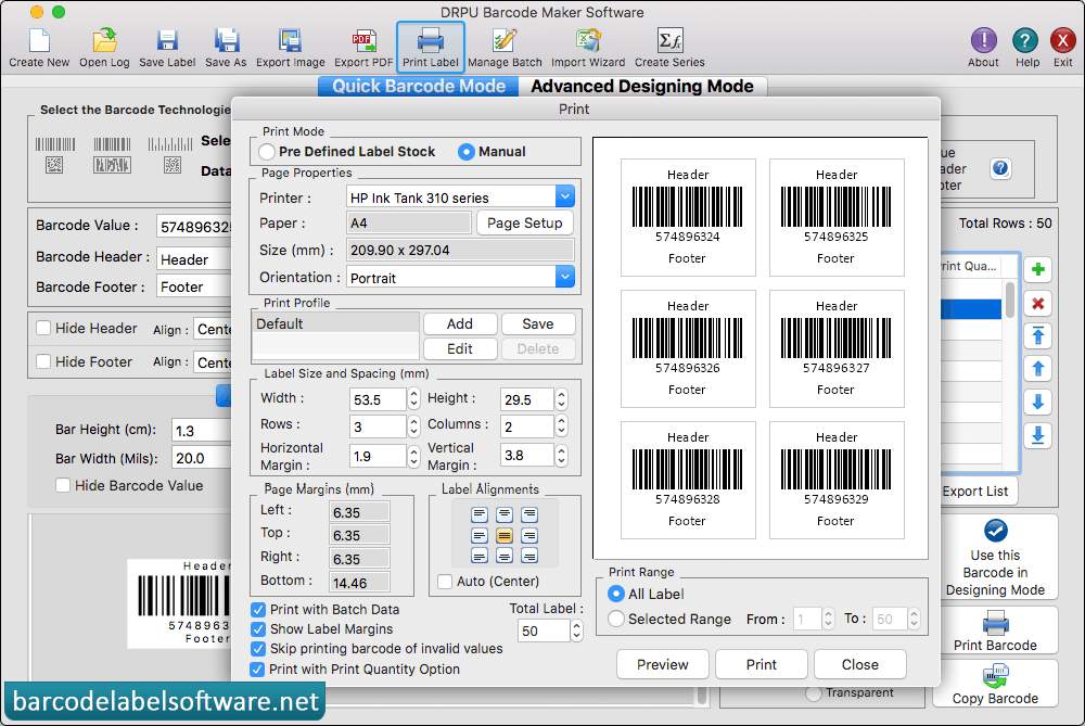 Barcode Label Software – Mac