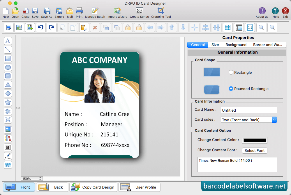 Card Design Properties