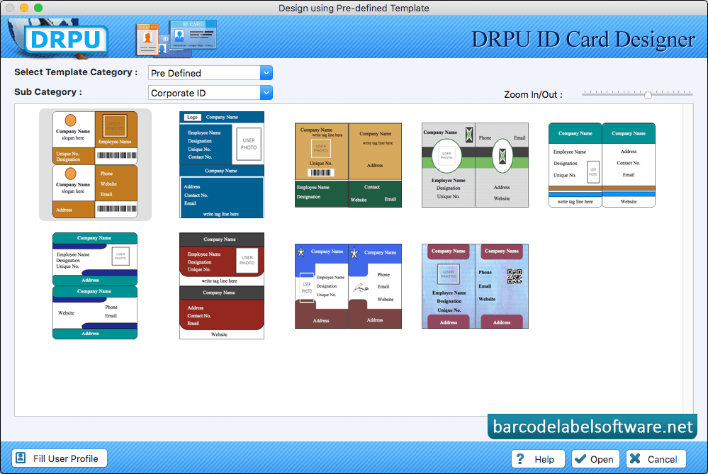 Select Pre-defined Template
