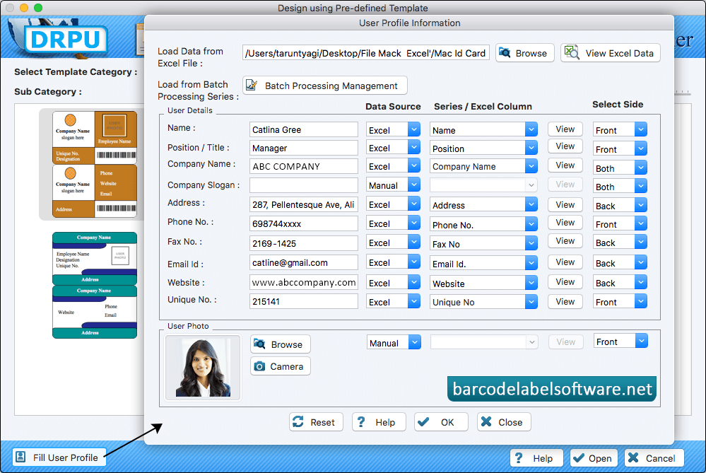 User Profile information