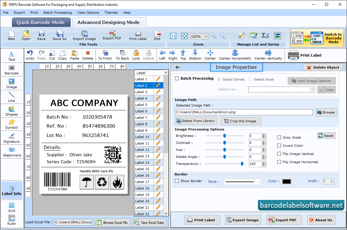 Barcode Software for Packaging