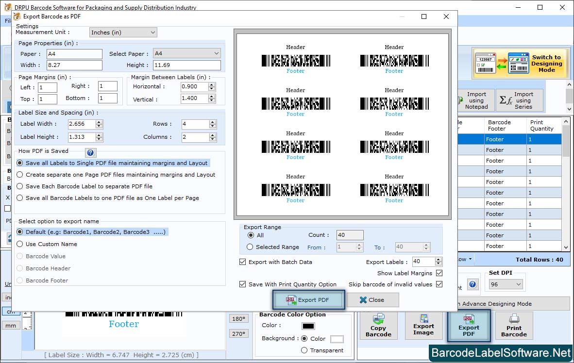 Barcode Software for Packaging Supply Print Preview