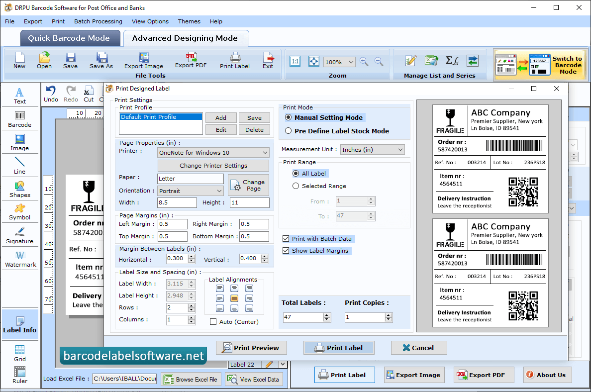 Barcode Software for Post Office