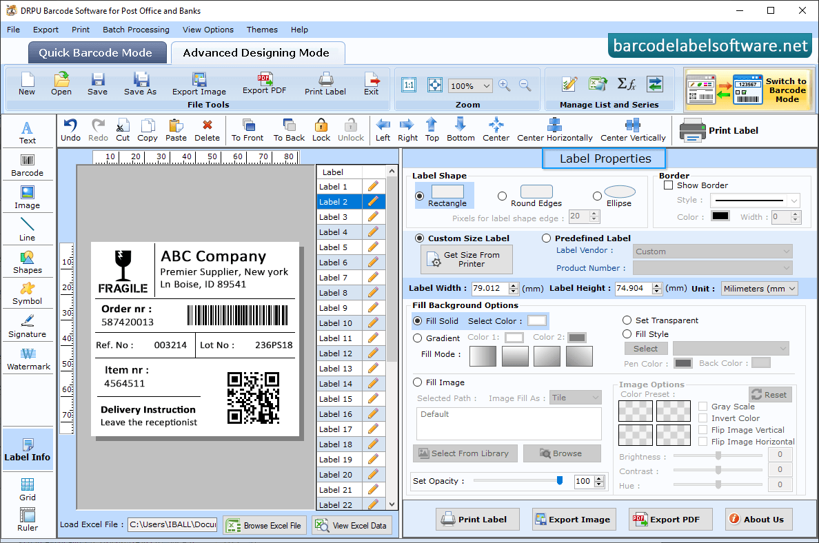 Barcode Software for Post Office
