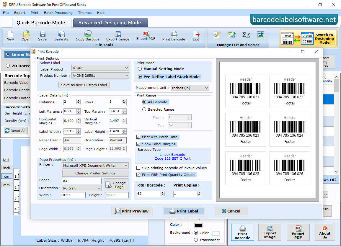 Barcode Software for Post Office Barcode Software for Post Office