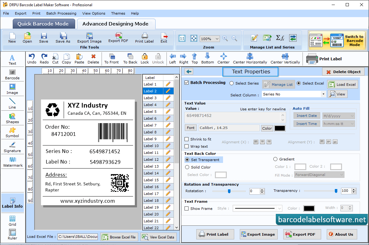 Barcode label Software – Professional