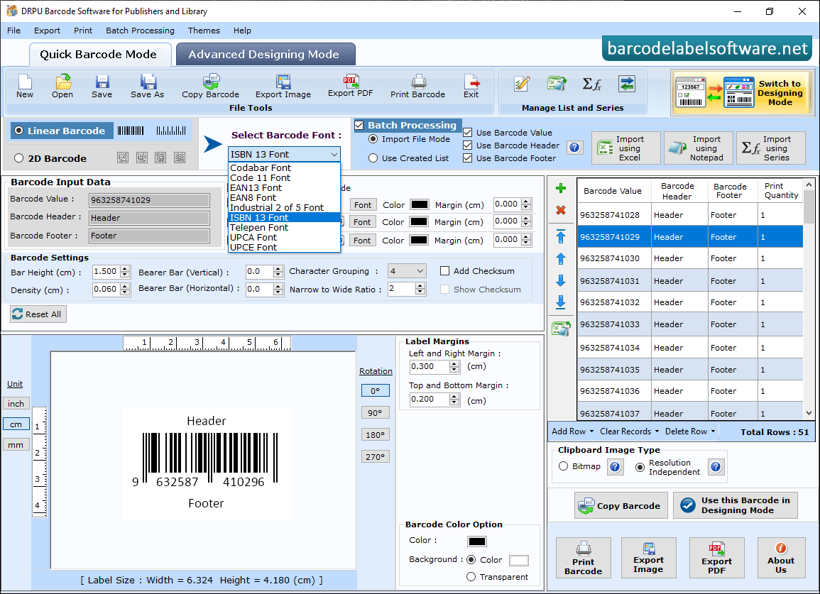 Barcode Software for Publishers