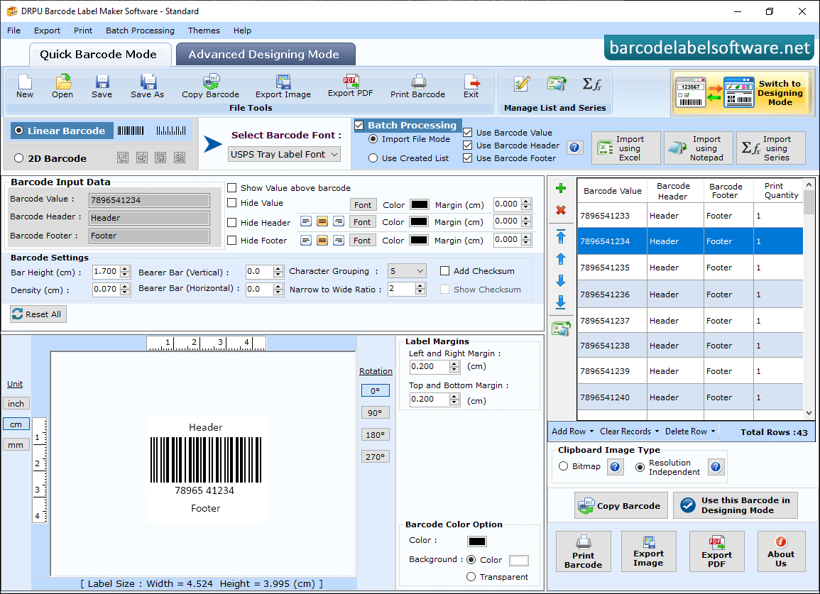 Barcode Label Standard Software