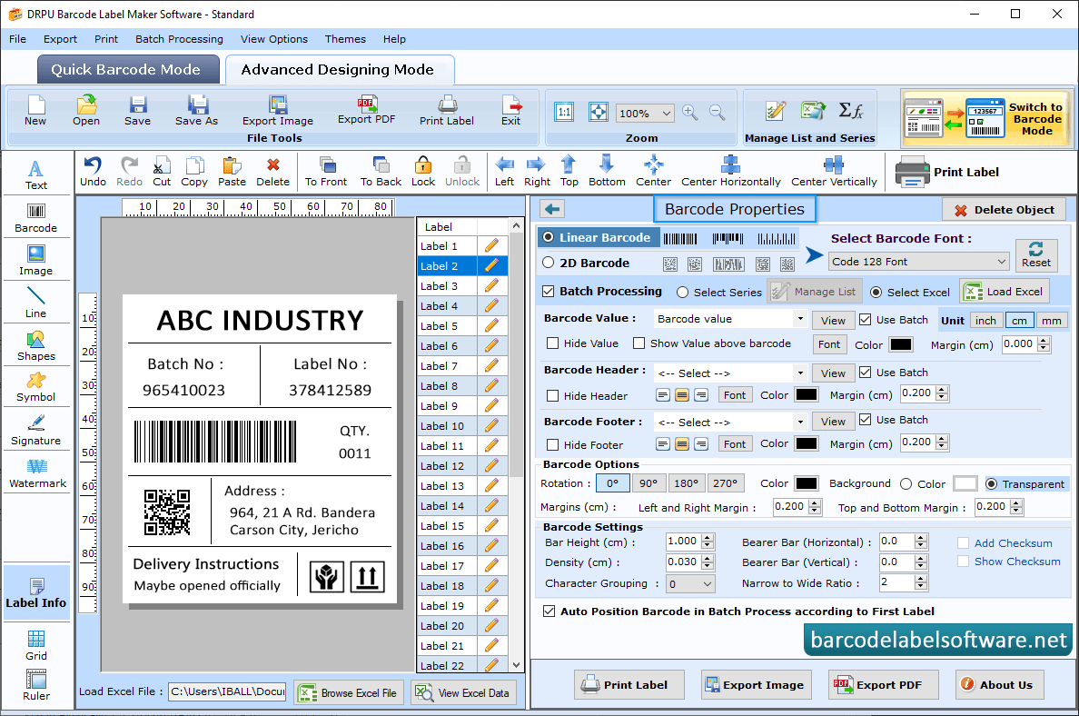 Barcodee Label Standard Software