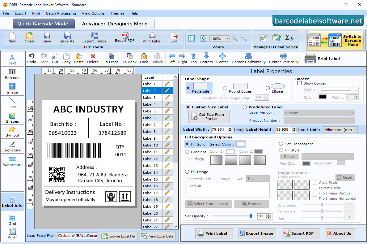 Barcode Label Standard Software